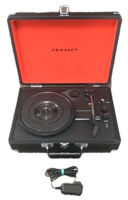 Crosley CR8005DBK Cruiser Deluxe 3 Speed Turntable Black/Red New Open Box