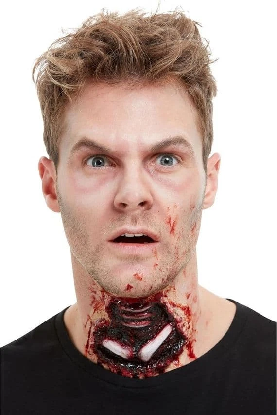 Kit de maquillaje de látex para heridas de garganta FX prótesis para lesiones falsas de Halloween - Imagen 1 de 1