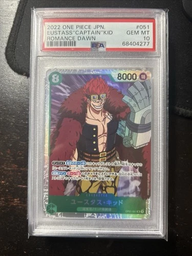 Eustass Captain Kid 2022 Japanese One Piece #OP01-051 Romance Dawn PSA 10 BL