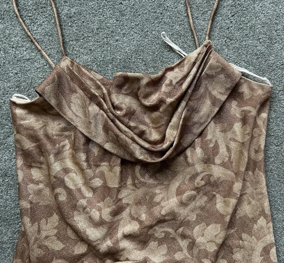 Jump Apparel Gold Slip women’s Dress – Size US 12 – Pre-Owned - Image 3 of 4
