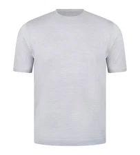 STILE LATINO luxury t-shirt wool silk EU 54 US 44 light gray tailored fit