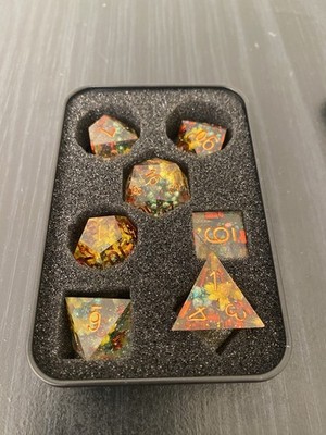 DND Dice Set Flower Style Dungeon And Dragons 7 -die