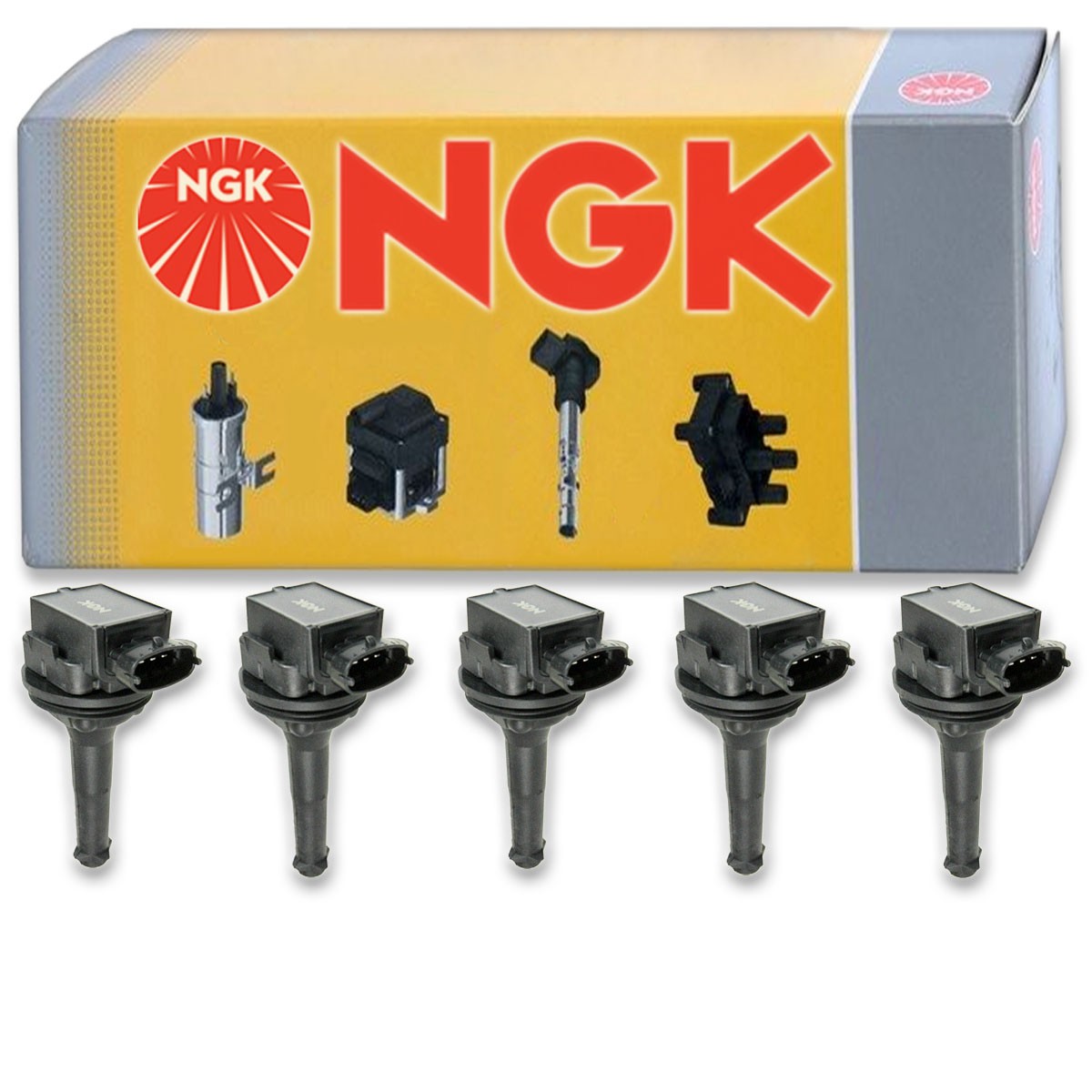 5 pc NGK Ignition Coils for 2001-2016 Volvo S60 2.3L 2.4L 2.5L L5 Spark Plug rh