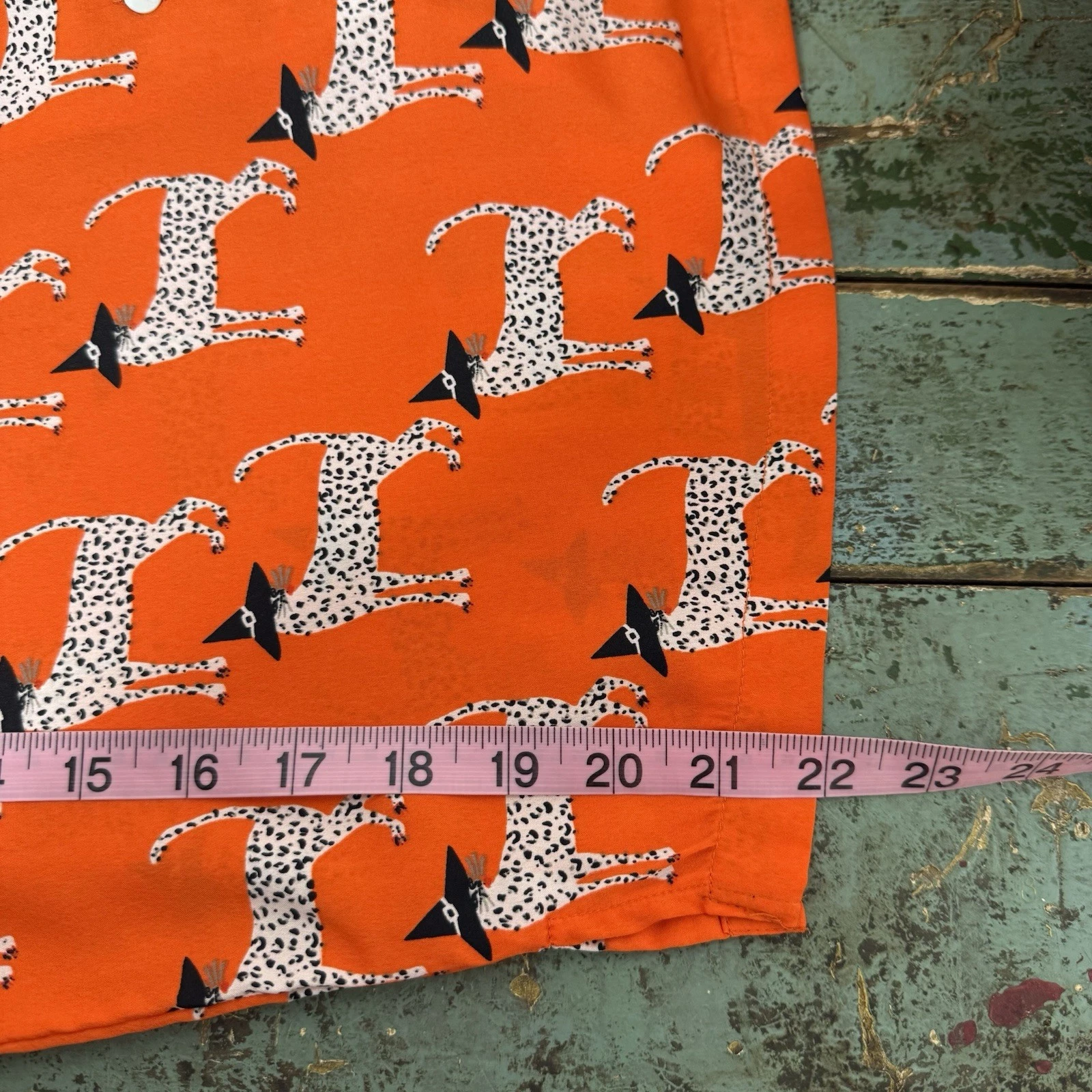 Bouffants & Broken Hearts Halloween Orange Leopard Witch Notch Shorty PJ Set S