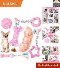 Portable 6-Pack Puppy Chew Toys - Soft Rubber for Boredom and Anxiety Relief