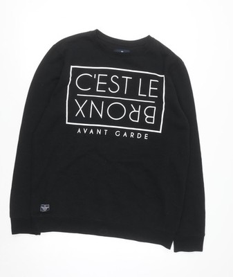 Threadbare Herren Schwarz XL Pullover Sweatshirt C'Est Le Bronx Avantgarde