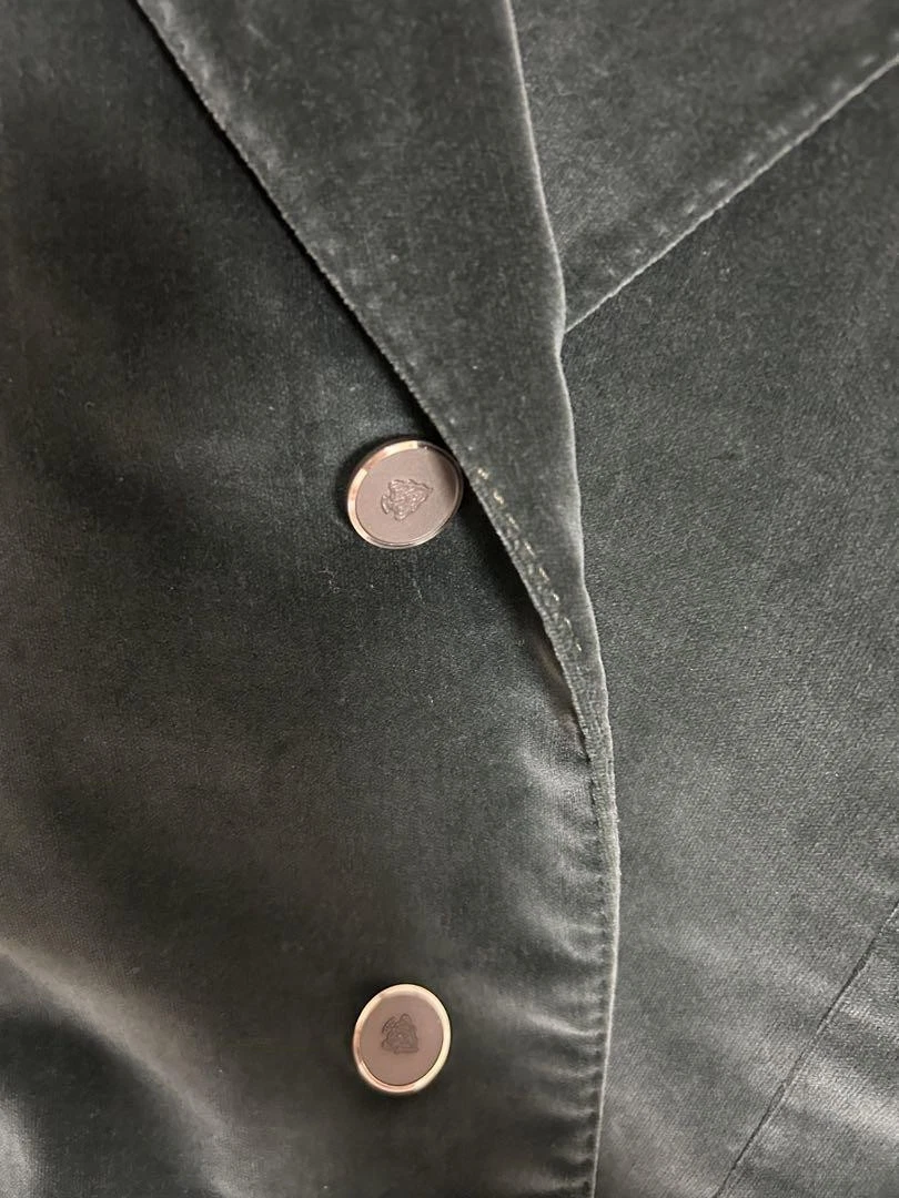 Giacca Gucci velluto verde taglia 48 usata ottima moda lusso