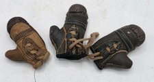 Pair Of Miniature Antique Boxing Gloves & 1 E...