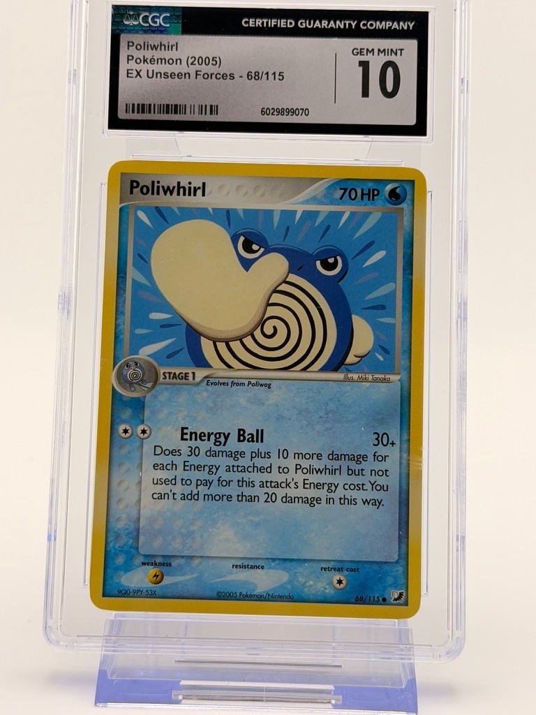 CGC 10 Poliwhirl – 2005 Pokémon English EX Unseen Forces 68/115