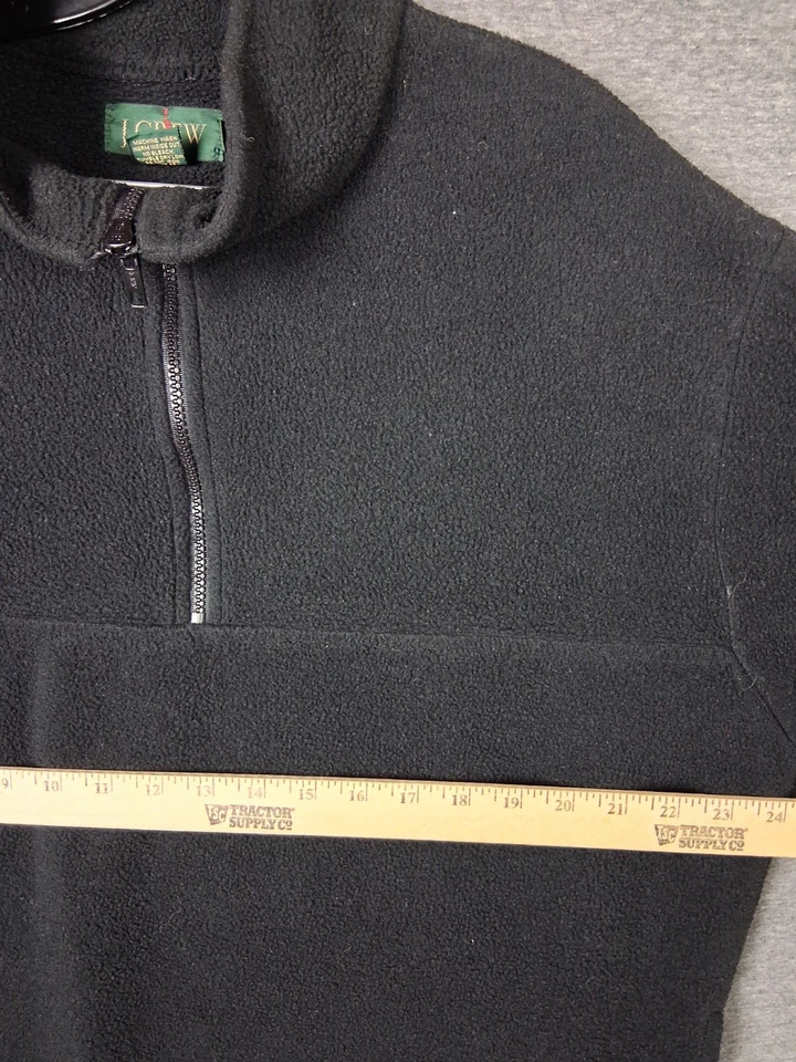 VTG J Crew Mens Jacket Large Black Pile Fleece 1/4 Zip Oarsman USA Made Vintage - Image 4 of 4
