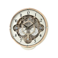 RHYTHM Chronograph White/Gold Musical Clock (4MH900WU03)