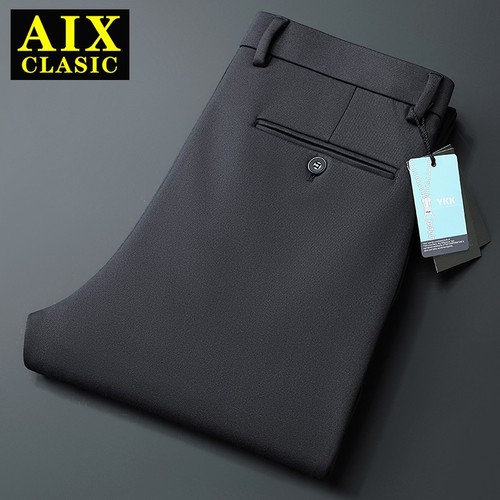 Men's Slim Fit Stretch Dress Chino Pants - Business Casual Black Trousers Office - Picture 25 of 25