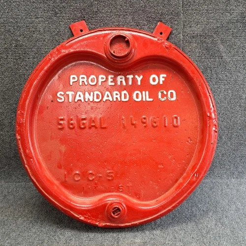 Standard Oil 56 Gal Vintage Steel Drum Lid 21" Wall Art Sign Advertising