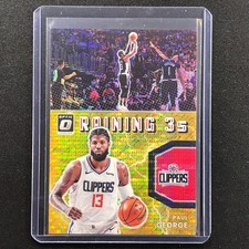 2021-22 Donruss Optic Paul George Raining 3s Gold Pulsar 5/10