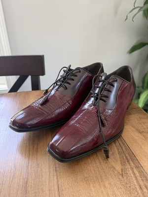 Mezlan Size 9 M Lace Up Burgundy Dress Shoes Mexico Vero Cuoio Men s New w/ Tags