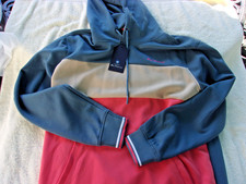 NWT Ben Sherman loose fit hooded pullover, men's M, pink, tan  blue, 99
