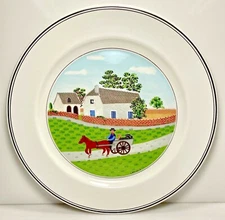 Villeroy and Boch Design Naif Dinner Plate Going To Market Old Village Fireside