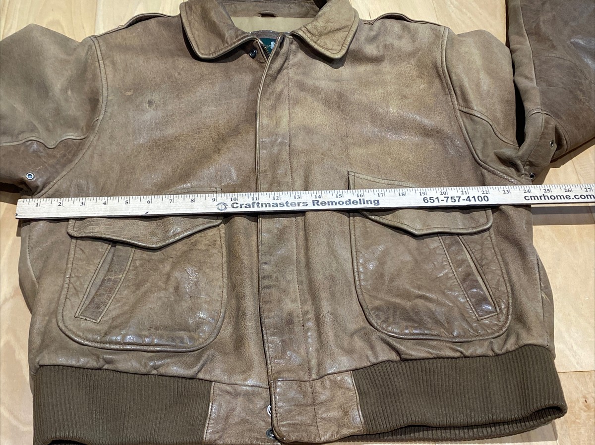 VTG HUNT CLUB Leather Lined Jacket Distressed Brown Bomber VTG HUNT CLUB Leather Lined Jacket Distressed Brown Bomber