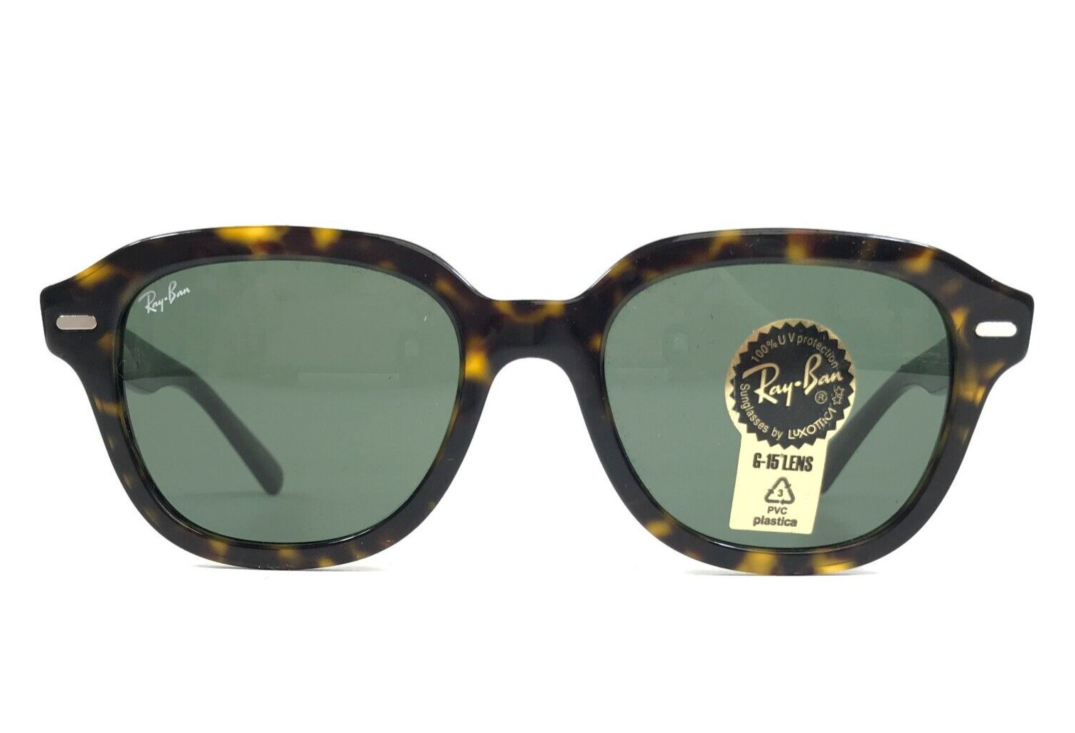 Ray-Ban Sunglasses RB4398 ERIK 902/31 Havana Brown Square w/ Green Lenses 53 mm
