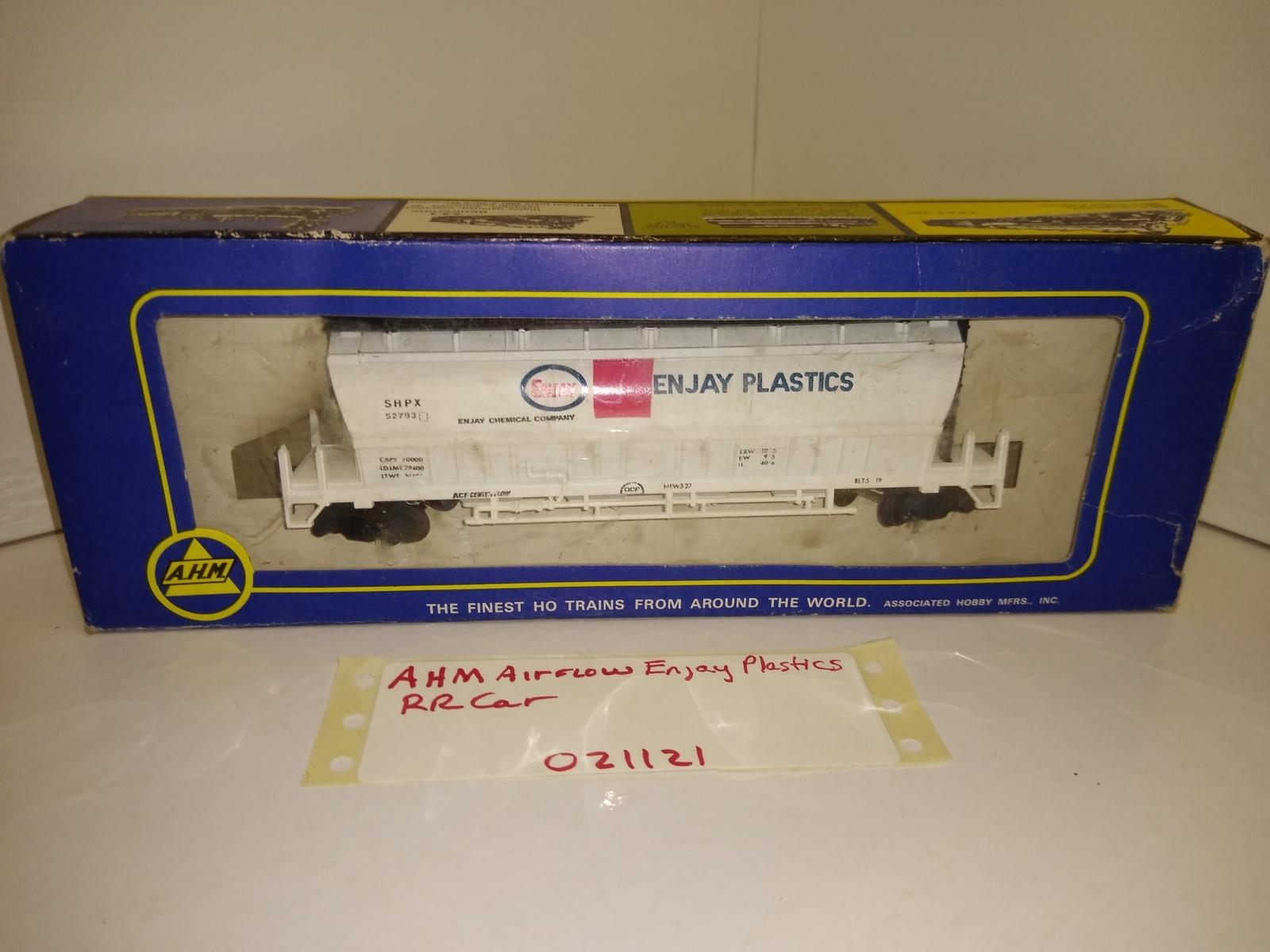Vintage AHM Airflow ENJAY PLASTICS Railroad Car "HO" Scale Boxed Train