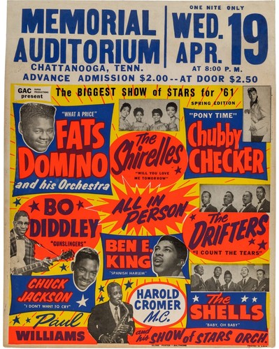 1961 CUBBY CHECKER CONCERT POSTER WALL ART PRINT CHATTANOOGA TENNESSE