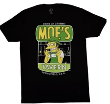 The Simpsons Mens Moe's Tavern Drink Up, Chumps! Springfield Shirt New XS, S