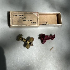2 H. F & CO FISHLOVE TOOTSIETOY BLERIOT 1920s TINY TOY AIRPLANE COME FLY WITH ME