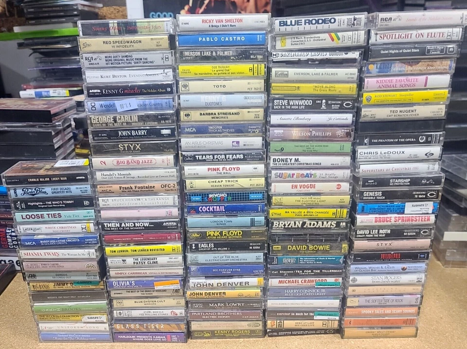 100+ Cassete tapes lot wholesale bulk Various artists assorted rock pop jazz Foto 3 de 4