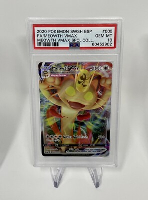 2020 Pokemon SWSH BSP FA Meowth VMAX 005 PSA Graded 10 Gem Mint