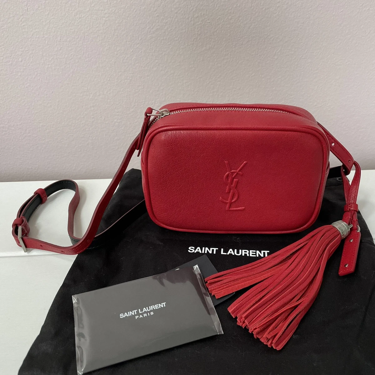 Saint Laurent Paris Red Leather Lou Belt Bag Saint Laurent Paris