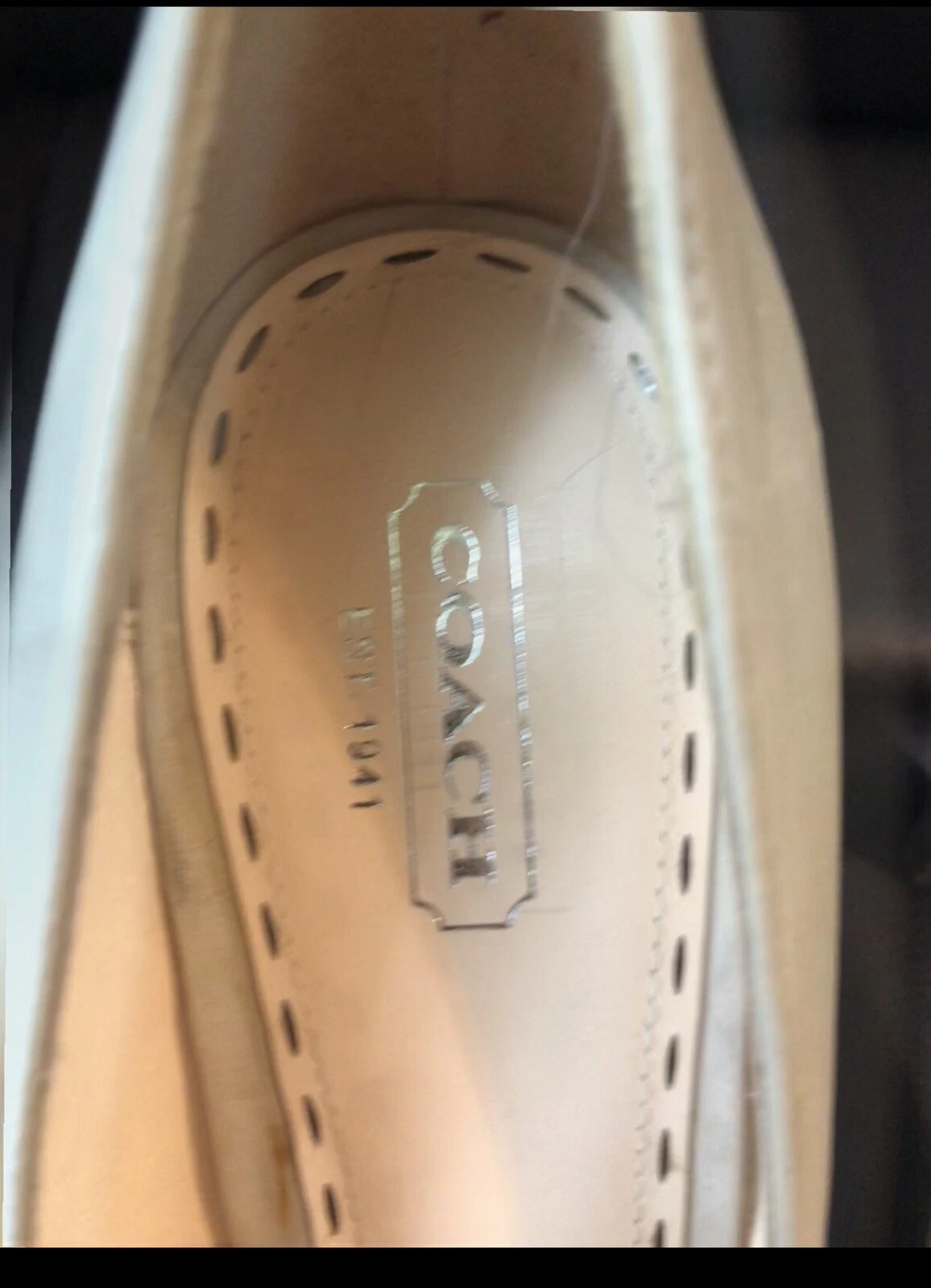 Scarpe eleganti Coach Alexie panna tacco nuove taglia 9 5 B