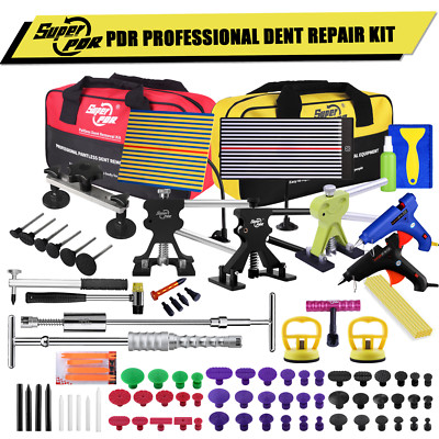 Super PDR Car Dent Repair Puller Lifter Hammer Glue Tools Paintless Removal Kit*