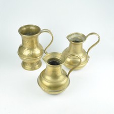 3 x Messingkrug - Krug - Kr&uuml;ge - massiv Messing - schwer - Vintage Brass Jugs