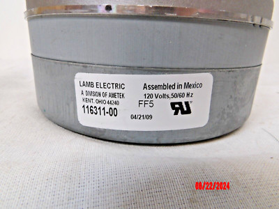 Vacuum Motor Lamb/Ametek #116311-00 Central Vac