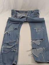 Vintage Levi’s 501 34x31 (36x32 Tag) Made In USA Light Jeans Distressed Ripped