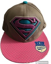 DC Comics Superman Baseball Hat Cap Lid SnapBack Purple/Pink Pre Own w/Org Tag