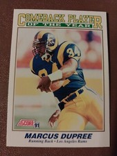 1991 MARCUS DUPREE SCORE COMEBACK PLAYER OF THE YEAR CARD #618 LA STL RAMS SMU