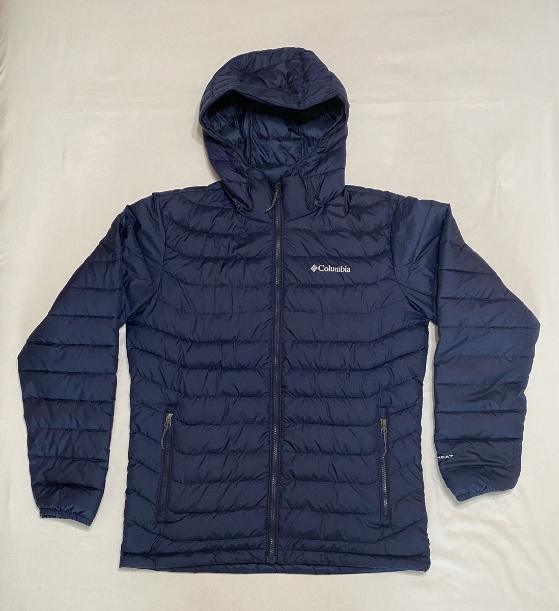 Columbia Men’s Powder Lite Hooded Jacket Medium Navy Blue