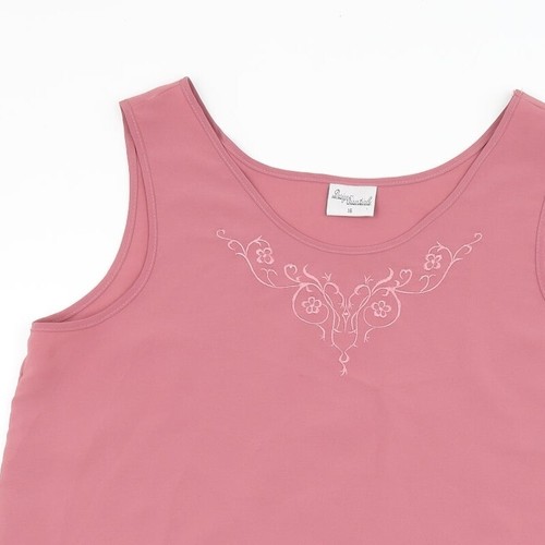 Design Essentials Womens Pink Polyester Blend Camisole Tank Size 16 - Picture 5 of 12
