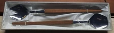 ROSTFREI EDELSTAHL 18/8 Salad Server Set MCM Tapered Wood Handles 13" w/ Box 