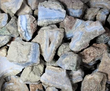 Blue Lace Agate - Rough Rocks for Tumbling - Bulk Wholesale options