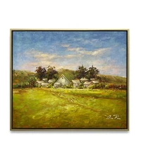 Hungryartist -Original Painting of Countryside Landscape on Canvas 20x24 Framed