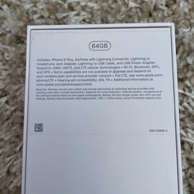 Apple iPhone 8 Plus BOX ONLY-Silver-64GB Embossed MQ8U2LL/A | eBay