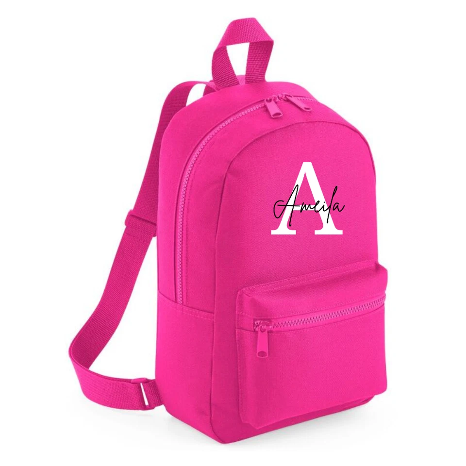 Personalised Girls Backpack Bag Mini School PE Club Nursery Any Name Rucksack - Image 4 of 4