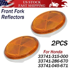 Pair Front Fork Cover Reflector Amber For Honda CL70 SL 70 90 C70 Z50A S90 CT70
