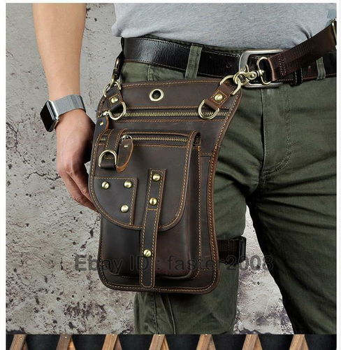 Handmade Genuine Leather Men Messenger Bag Sport Satchel Shoulder Bag Vintage - 第 1/15 張圖片