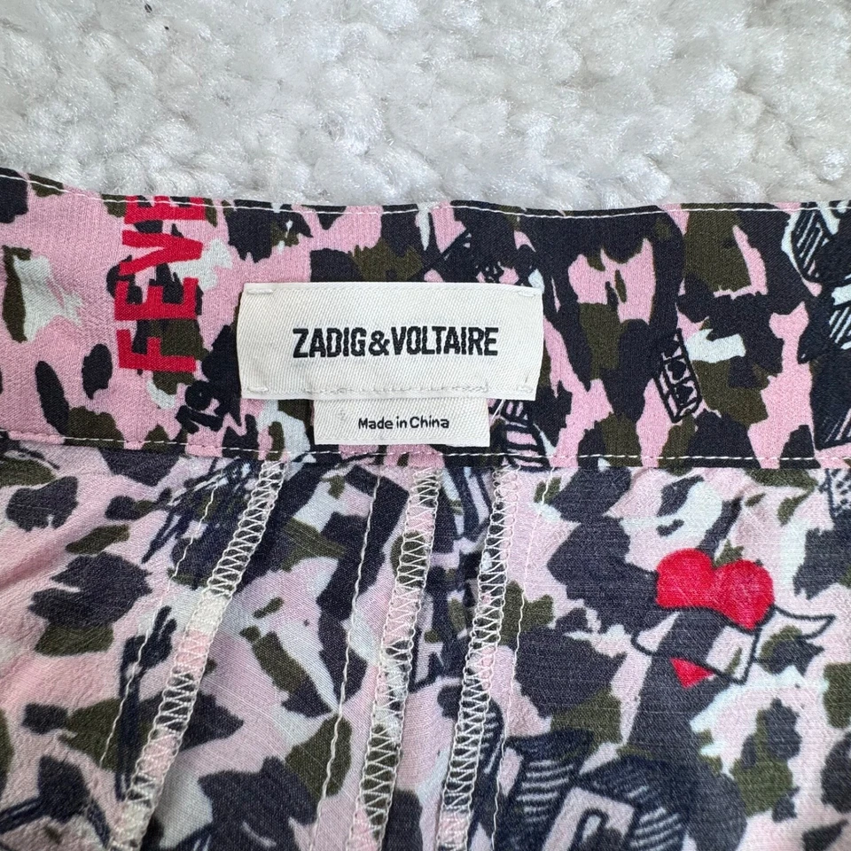 Pantalón Corto Zadig & Voltaire Sing Leopardo Ohtake Rosa Negro Mujer Pequeño Foto 4 de 4