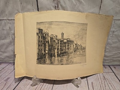 GENUINE Peter Von Halm Exterior Realism Impressionism - SIGNED - 19 Century