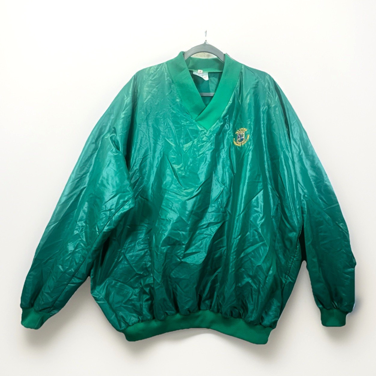 Vintage Bruce Clark St Andrews Scotland Golf Pullover Windbreaker XXL Green