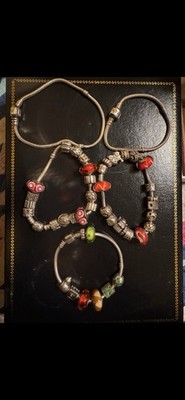 5 Pandora bracelets with 40 charms all original (925 ALE)